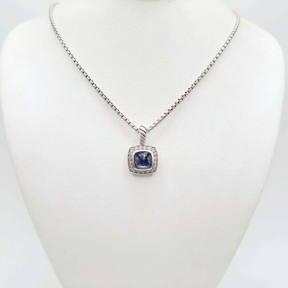 David Yurman Albion Petite Black Orchid Necklace w/ Pavé White Diamonds - 17"
